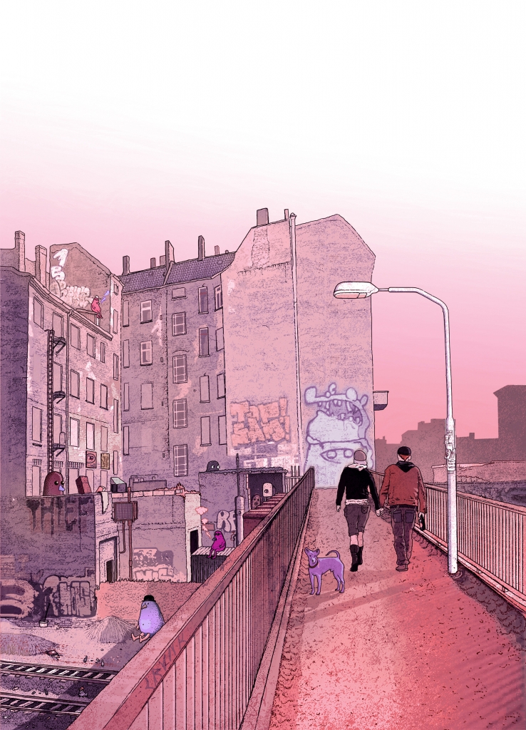 Brücke zwischen Dänenstraße und Kopenhagener Straße, Berlin Prenzlauer Berg – Freie Arbeit