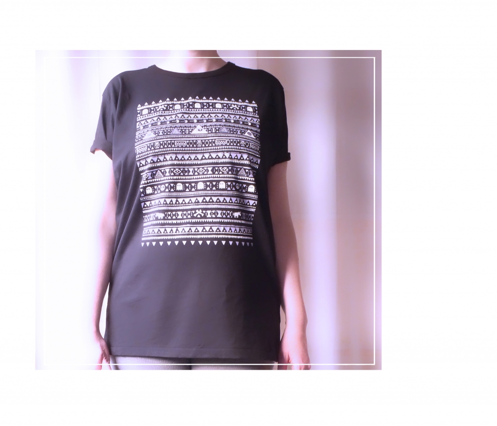 Tribal Pacman Shirt / Zweifarb Siebdruck
