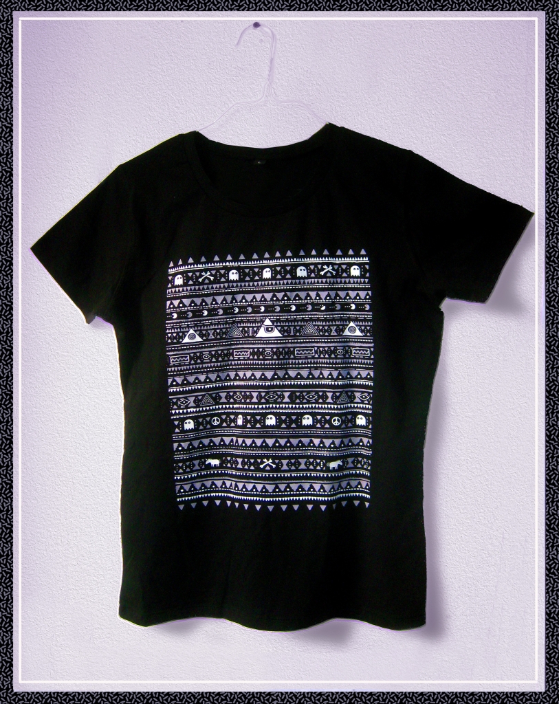 Tribal Pacman Shirt / Zweifarb Siebdruck